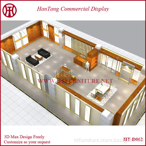 Fashion New Model mall wooden garment kiosk showcase